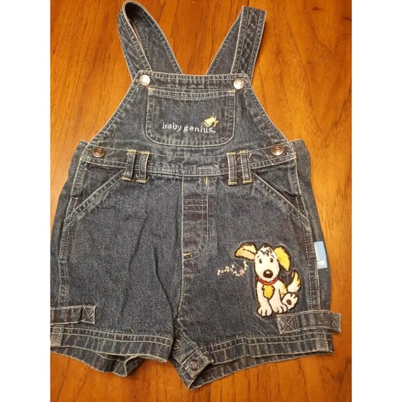 Vintage Baby Genius Denim Overalls w/Shirt 18 Months Embroidered Puppy Alligator - Picture 6 of 16